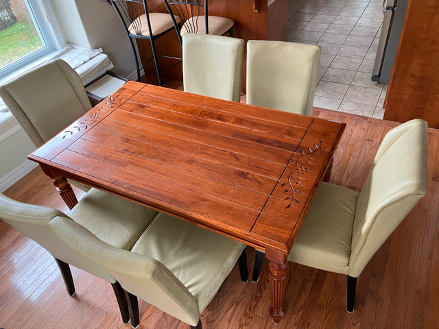 Wooden dining room table with 6 chairs in Dining Tables & Sets in St. John's