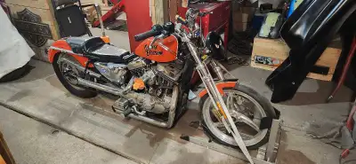 883-1200 big bore kit, keith black pistons, Buell ported heads, Andrew's cams, s&s carb and rods, dy...