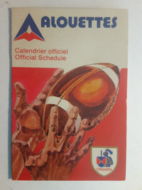 SCHEDULE DE BASEBALL VINTAGE ALOUETTES MONTREAL 1974