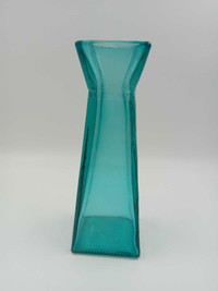 Blue recycled glass vase.
