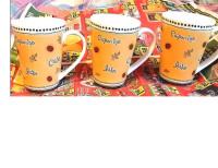 3 MSC illustration by jocha ceramic mugs, great condition, size
