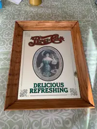 Antique framed Pepsi mirrored ad