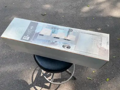New in box - never used Hampton Bay vanity light fixture Chrome finish Clear glass