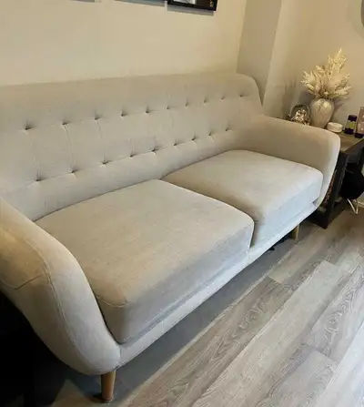 structube sofa and ikea footstool, View more