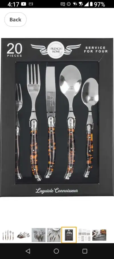 French Home 20-Piece Flatware Set 18/10 Stainless , View more