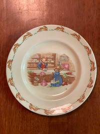 Royal Doulton Vintage 1950s Bunnykins Mr. Piggly's Stores Plate