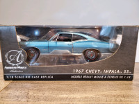 1:18 Diecast ERTL Authenics 1967 Chevrolet Impala SS Blue