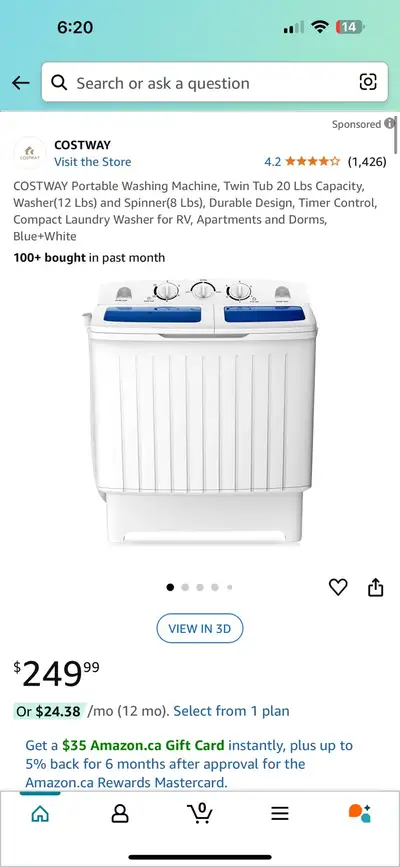 costway portable washing machine, View more