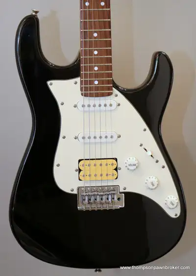 TYPHOON ELECTRIC GUITAR & BAG (STRAT COPY - BLACK), View more