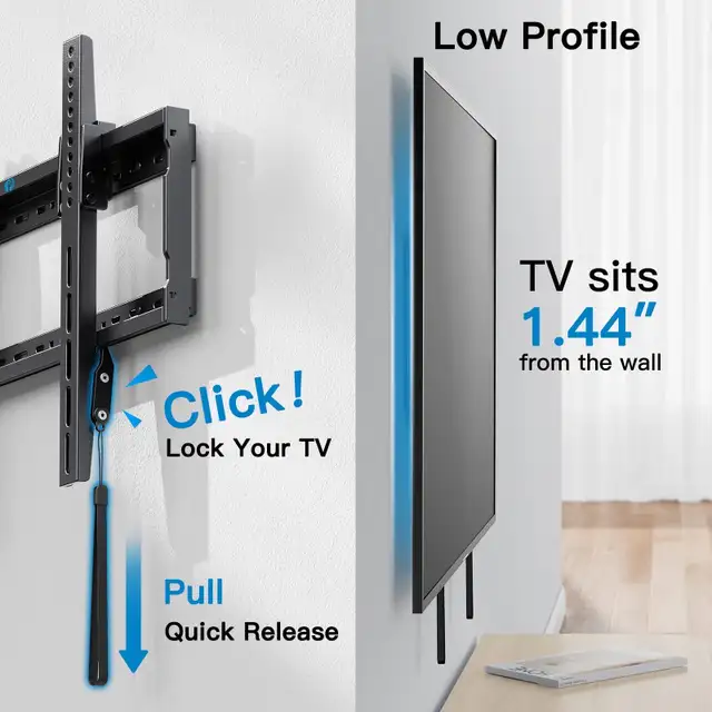 Pipishell Tilt TV Wall Mount Bracket - 37-75” - Up to 132lbs in Video & TV Accessories in Markham / York Region - Image 7