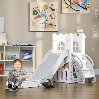 4 in 1 Toddler Slide with Basketball Hoop, Climber, Telescope, S, View more
