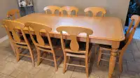 Wood Table with 8 Chairs