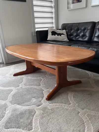 Oval Solid Teak Surfboard Style Coffee Table by Nordic, View more
