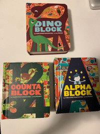 Number Block, Dino Block and Alpha Block - kids books