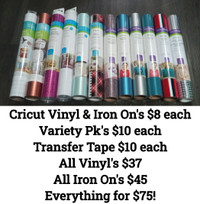 Cricut Vinyl & Iron On $8-$10 or All for $75!