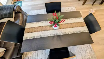 Dining table and 4 chairs set, View more