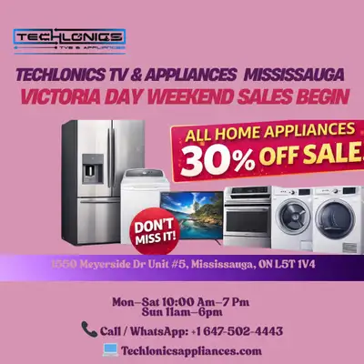 Victoria Day Weekend Sale  30% OFF All Home Appliances |, View more
