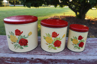 Vintage Tin Cannisters - Roses - GSW