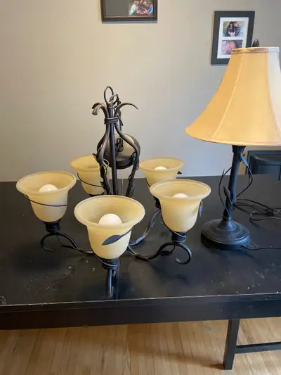 matching chandelier and lamp, View more