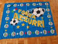 forza azzurri italia soccer banner flag