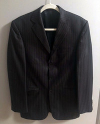 Pierre Louis Paris 2-Piece Black Striped Men's Suit (Size L)