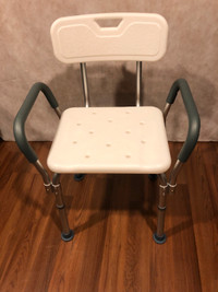 White Aluminum Medline Guardian Shower Chair Bath Seat