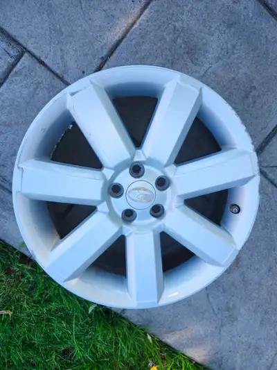 2008 Subaru Outback aluminium rims; 5x100mm bolt pattern, with OEM 17x7 inch alloy wheels, a +48mm o...
