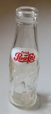 Vintage Pepsi-Cola 4 1/2" Tall Miniature Glass Bottle