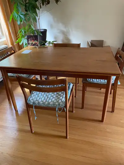 Mid-Century Teak Dining Table and Chairs, View more