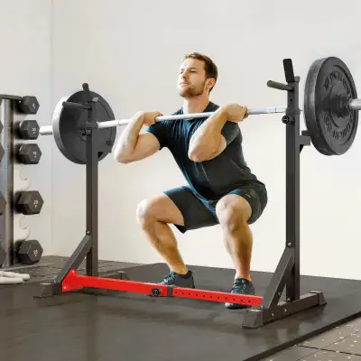 Steel Height and Base Adjustable Barbell Squat Rack and Bench Pr, View more