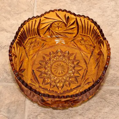 Brown crystal serving bowl, View more