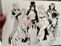 D’Amorim Original Art ~ DC Comics Powergirl Zatanna Black Canary