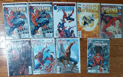 Contains 3 Web of Spiderman comicsfrom 2012 (#3 is a variant) + SPIDERMAN #1(2 copies) & #2 from 200...
