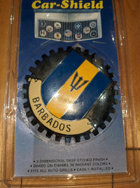 brandnew Kings Shield Barbados Baked On Enamel Grill Car Badge
